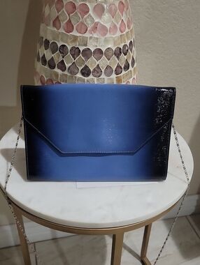 Halogen Navy Ombre Leather Envelope Crossbody Bag